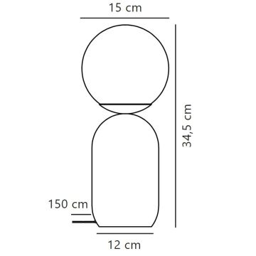 Nordlux - Pöytävalaisin NOTTI 1xE14/25W/230V harmaa