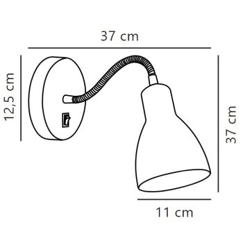 Nordlux - seinä flexible kohdevalo CYCLONE 1xE14/15W/230V valkoinen