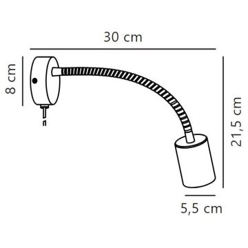 Nordlux - seinä flexible kohdevalo EXPLORE 1xGU10/7W/230V musta