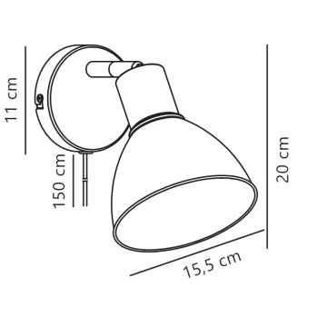 Nordlux - Seinäkohdevalo POP 1xE27/18W/230V musta/kulta