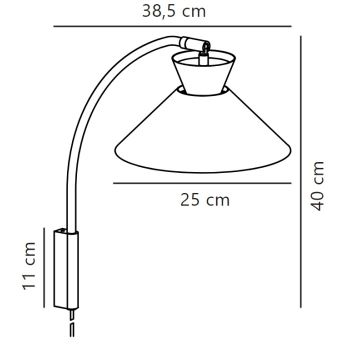 Nordlux - Seinävalaisin DIAL 1xE27/40W/230V musta