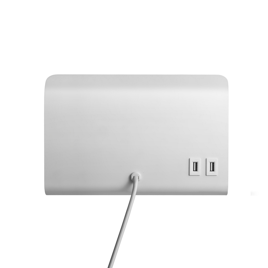 Nordlux - Seinäkohdevalo hyllyn kanssa ja USB ROOMI 1xGU10/8W/230V valkoinen