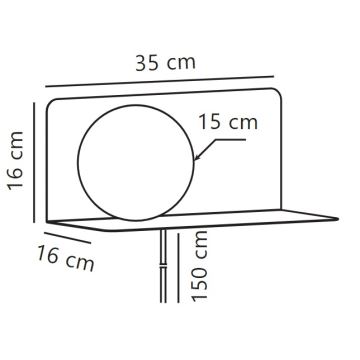 Nordlux - Seinävalo hyllyllä LILIBETH 1xE14/25W/230V musta