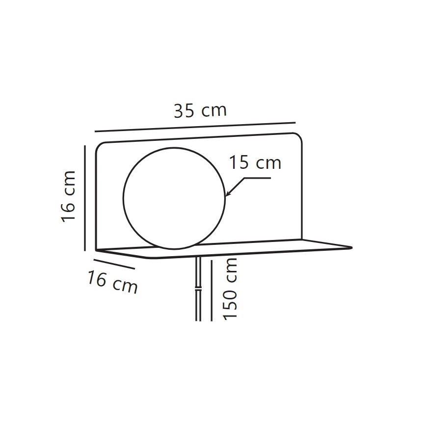 Nordlux - Seinävalo hyllyllä LILIBETH 1xE14/25W/230V musta