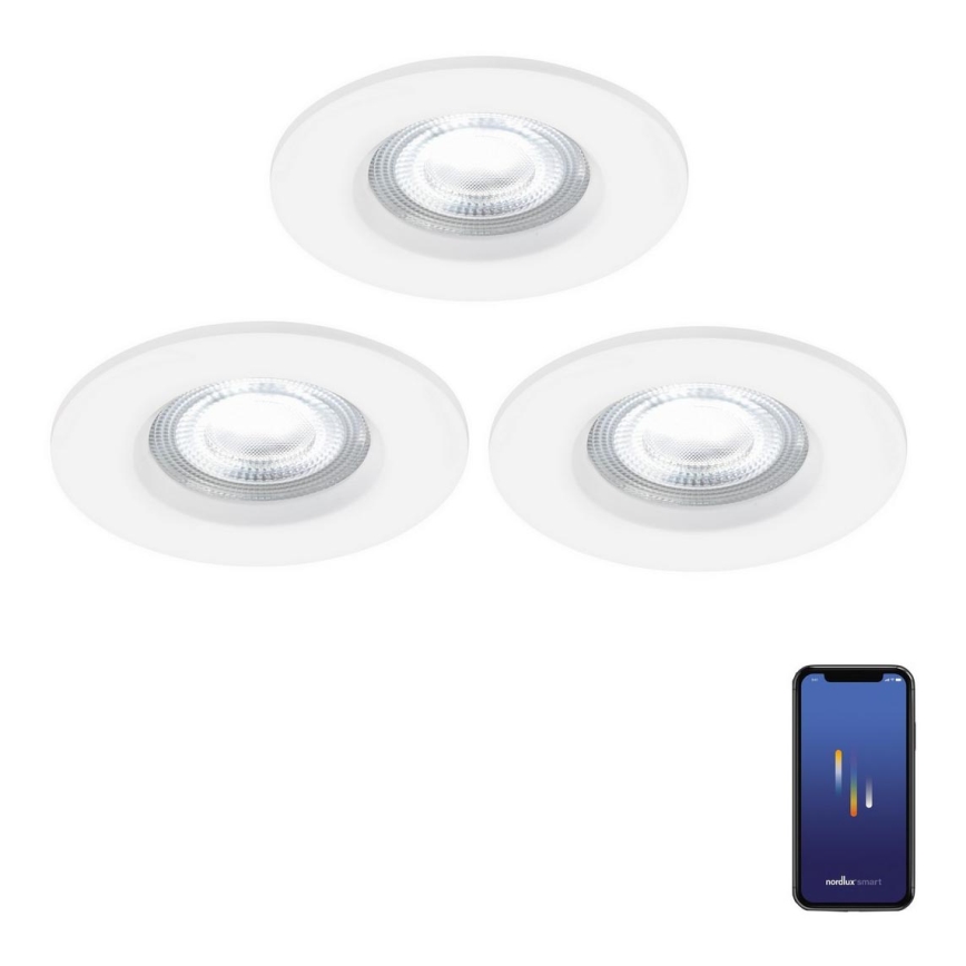 Nordlux - SETTI 3x LED RGB Himmennettävä kylpyhuoneen kattovalaisin DON SMART LED/4,7W/230V 2200-6500K IP65