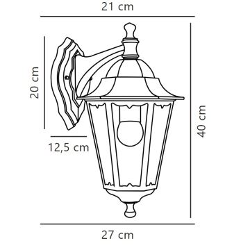 Nordlux - Ulkoseinävalaisin CARDIFF 1xE27/60W/230V IP44