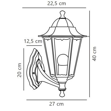 Nordlux - Ulkoseinävalaisin CARDIFF 1xE27/60W/230V IP44