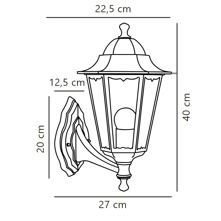 Nordlux - Ulkoseinävalaisin CARDIFF 1xE27/60W/230V IP44