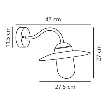 Nordlux - Ulkoseinävalaisin LUXEMBOURG 1xE27/60W/230V IP54 ruskea/patina