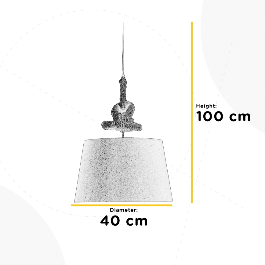 ONLI - Kattokruunu johdossa CORDA 1xE27/22W/230V beige