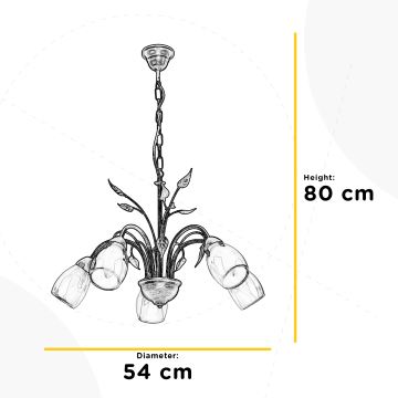 ONLI - Kattokruunu ketjussa LILIANA 5xE14/6W/230V