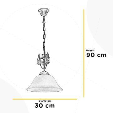 ONLI - Kattokruunu ketjussa MIRA 1xE27/22W/230V halkaisija 30 cm