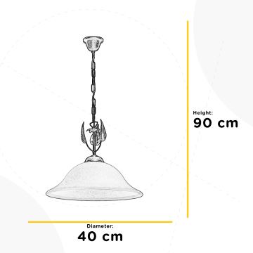 ONLI - Kattokruunu ketjussa MIRA 1xE27/22W/230V halkaisija 40 cm