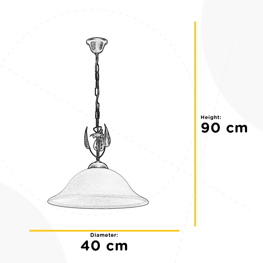 ONLI - Kattokruunu ketjussa MIRA 1xE27/22W/230V halkaisija 40 cm