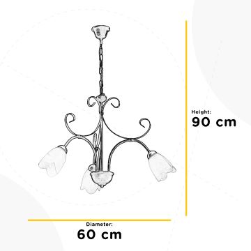 ONLI - Kattokruunu ketjussa ODINO 3xE14/6W/230V