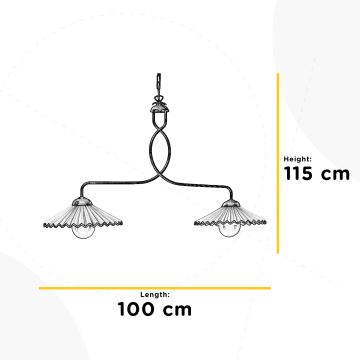 ONLI - Kattokruunu ketjussa ROSINA 2xE27/22W/230V pronssi