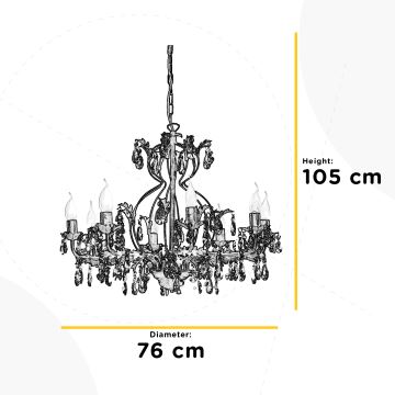 ONLI - Kattokruunu ketjussa TERESA 8xE14/6W/230V pronssi