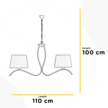 ONLI - Kattokruunu ketjussa ZEN 2xE27/22W/230V