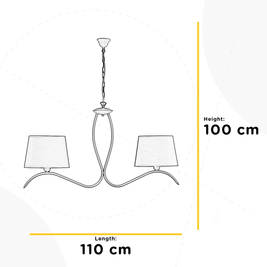 ONLI - Kattokruunu ketjussa ZEN 2xE27/22W/230V