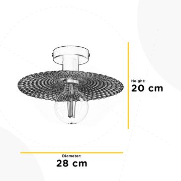 ONLI - Kattovalo GOLDEN 1xE27/22W/230V halkaisija 28 cm kulta/musta