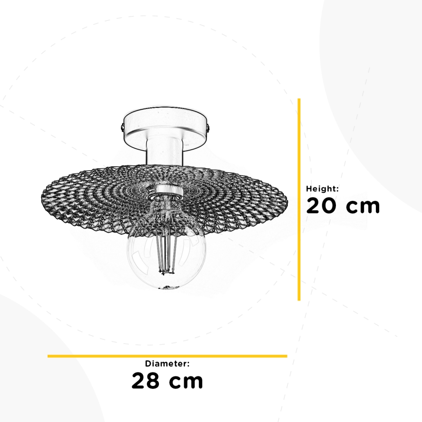 ONLI - Kattovalo GOLDEN 1xE27/22W/230V halkaisija 28 cm kulta/musta