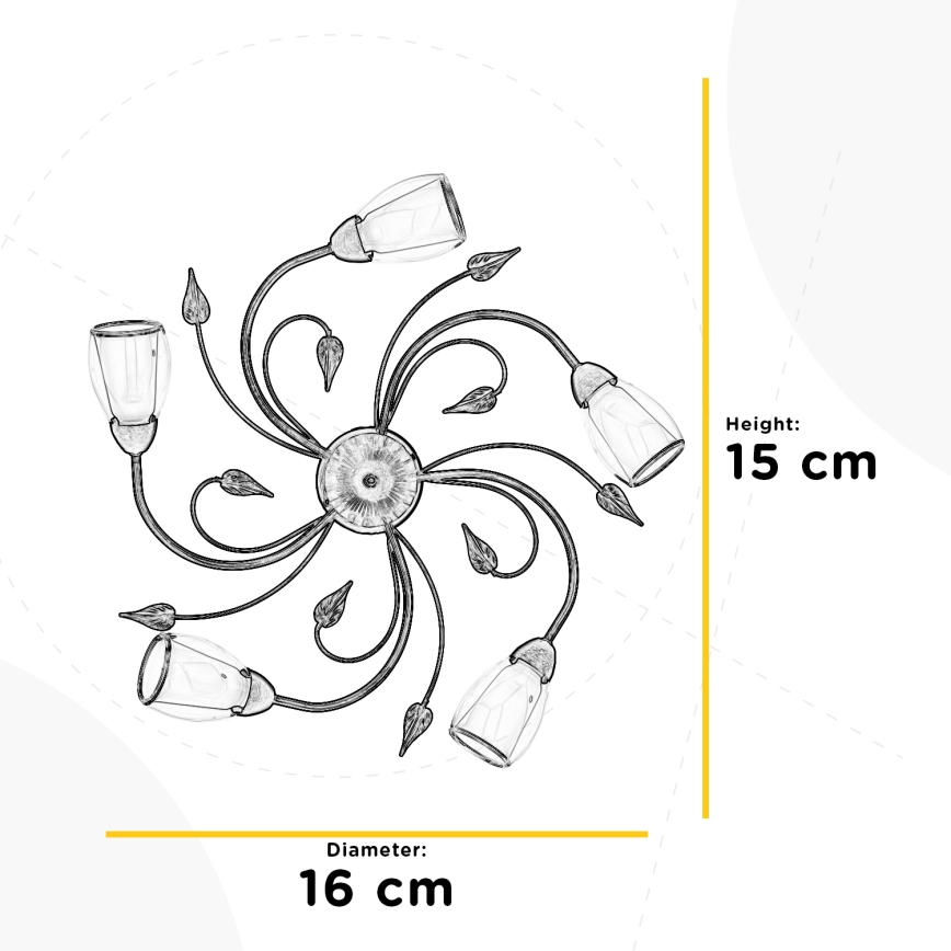 ONLI - Kattovalo LILIANA 5xE14/6W/230V