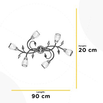 ONLI - Kattovalo LILIANA 6xE14/6W/230V