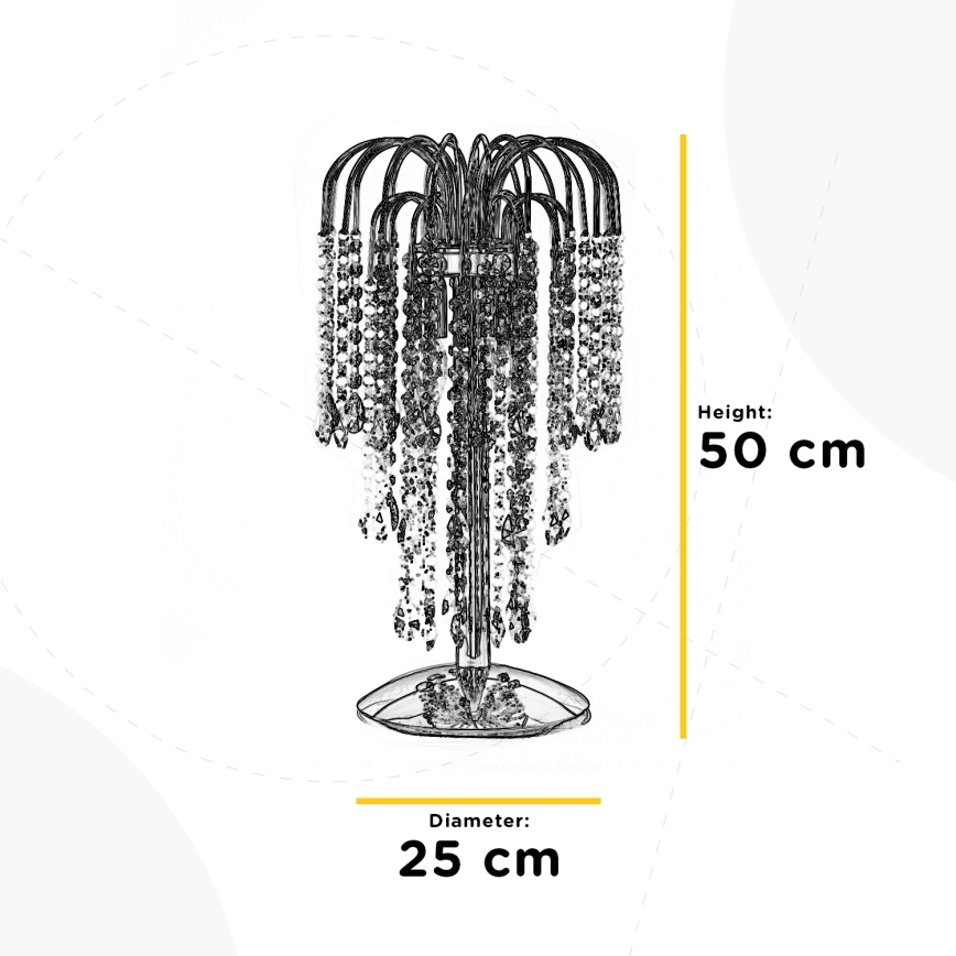 ONLI - Pöytävalaisin PIOGGIA 2xE14/6W/230V 50 cm kromi