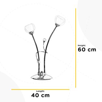 ONLI - Pöytävalaisin WENDY 2xE14/6W/230V 60 cm kiiltävä kromi