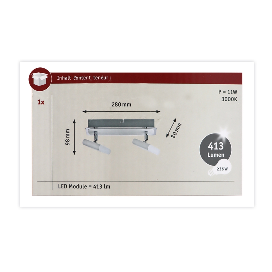 Paulmann 66635 - 2xLED/4,5W Kohdevalo LAUNCHER 230V