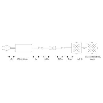 Paulmann 70710 - SETTI 3xLED/3,3W Huonekalujen anturivalaistus SOFTPAD 230V 2700K