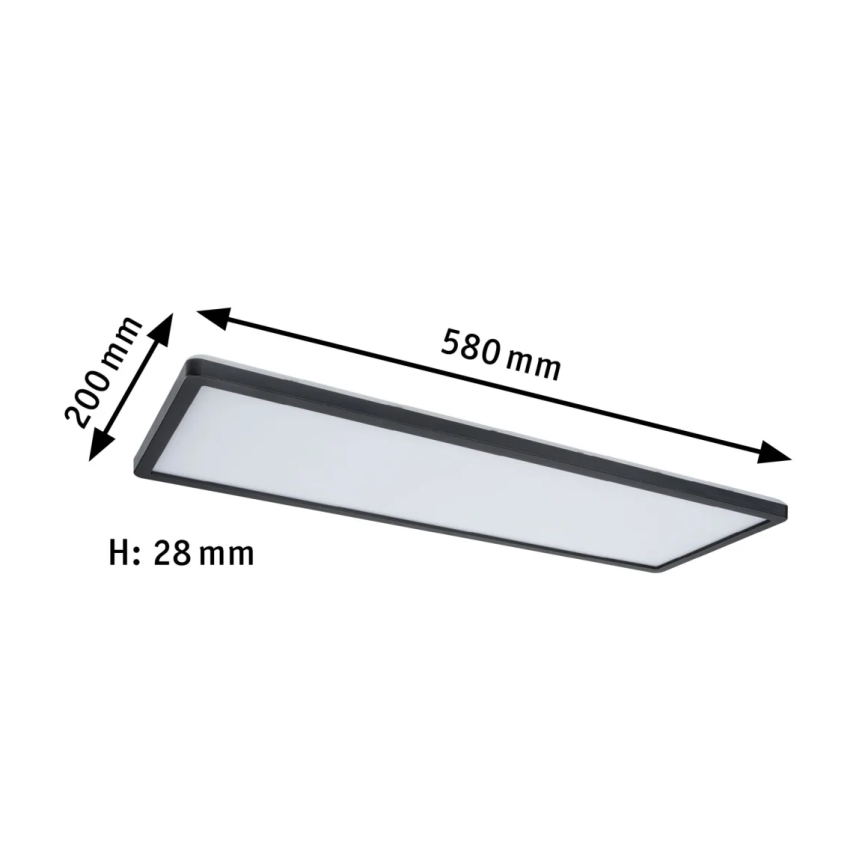 Paulmann 71017 - LED/22W Himmennyspaneeli ATRIA 230V 4000K 20x58 cm musta