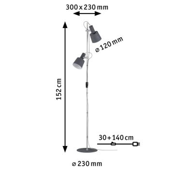 Paulmann 79690 - 2xE14/20W Lattialamppu NEORDIC HALDAR 230V