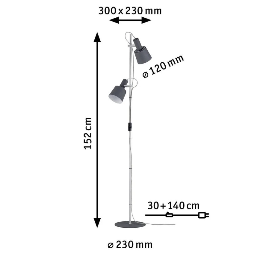 Paulmann 79690 - 2xE14/20W Lattialamppu NEORDIC HALDAR 230V