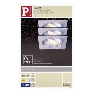 Paulmann 92619 - SETTI LED-GU10/4W Himmennettävä kylpyhuoneen kattovalaisin PREMIUM LINE 230V