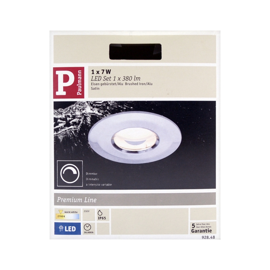 Paulmann 92848 - LED/7W IP65 Kylpyhuoneen upotettu valo COIN 230V