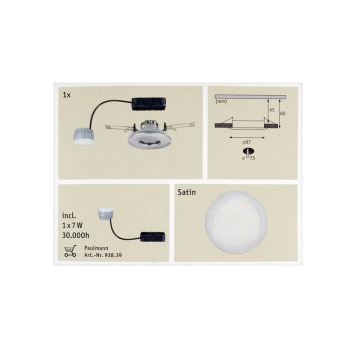 Paulmann 92848 - LED/7W IP65 Kylpyhuoneen upotettu valo COIN 230V