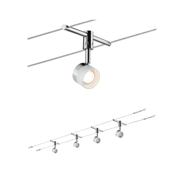 Paulmann 94080 - SETTI 4xLED/4,8W Kohdevalo kiskojärjestelmään STAGE 230V kiiltävä kromi