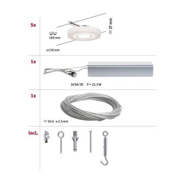 Paulmann 94109 - SETTI 5xLED/4,3W Kohdevalo johtosysteemiin MAC 230V