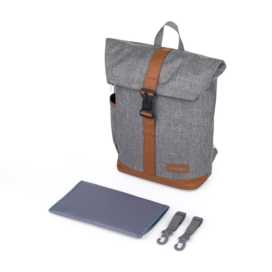PETITE&MARS - Reppu vaihtotarvikkeille rattaita varten JACKOB harmaa