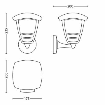 Philips 15380/30/16 - Ulkoseinävalaisin MYGARDEN CREEK 1xE27/60W/230V IP44