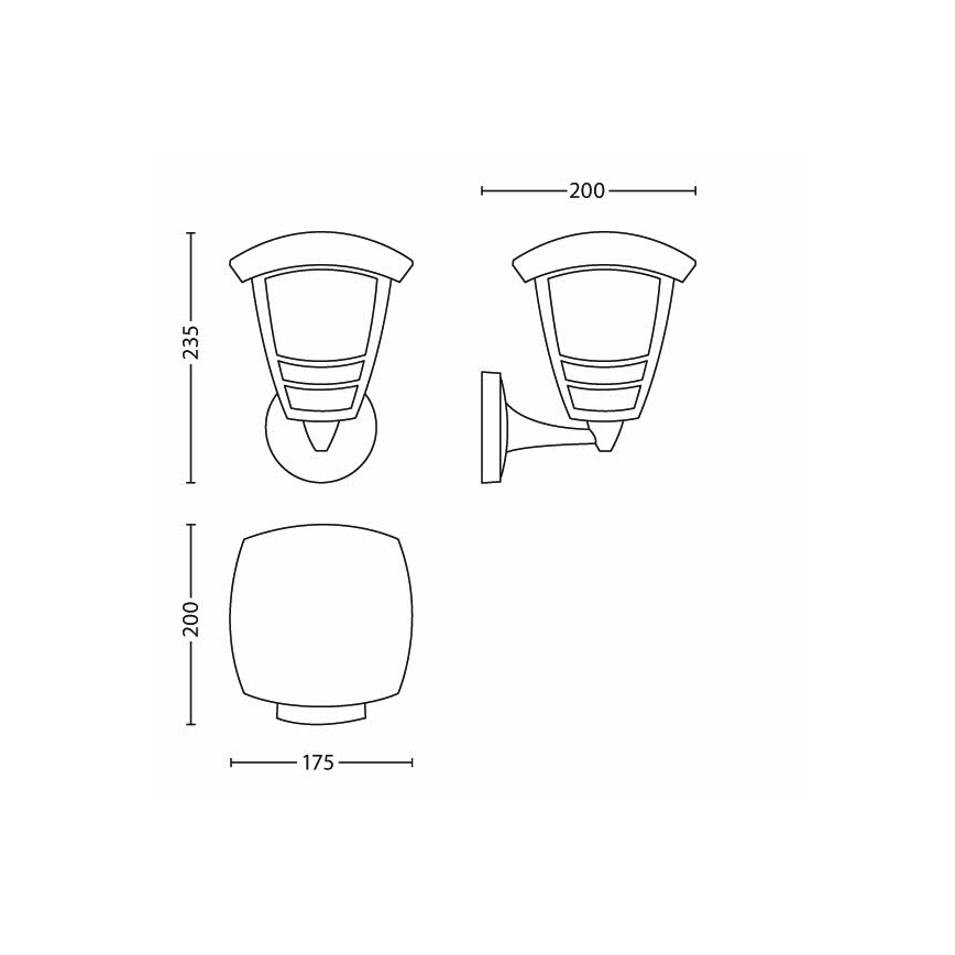 Philips 15380/30/16 - Ulkoseinävalaisin MYGARDEN CREEK 1xE27/60W/230V IP44