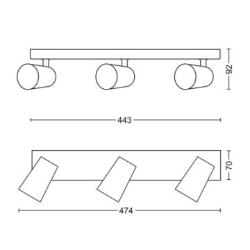 Philips - LED-kohdevalaisin 3xGU10/5,5W/230V