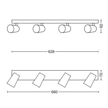 Philips - Kohdevalo 4xGU10/5,5W/230V