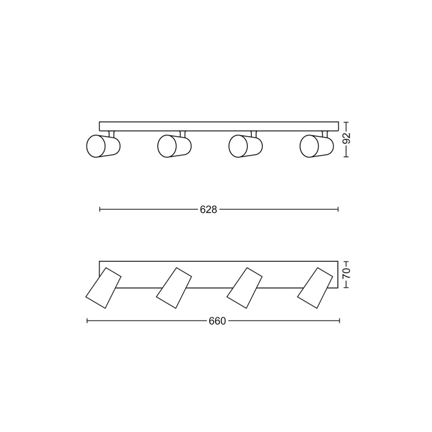 Philips - Kohdevalo 4xGU10/5,5W/230V