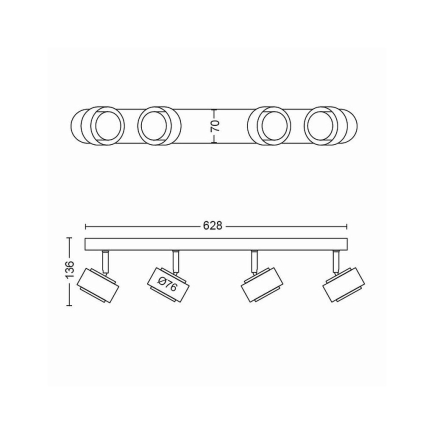 Philips 50654/30/P0 - LED-kohdevalaisin FERANO 4xLED/4,3W/230V