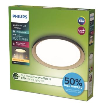 Philips - Himmennettävä LED-kattovalaisin PEBBLO SCENE SWITCH LED/10W/230V 2700K musta