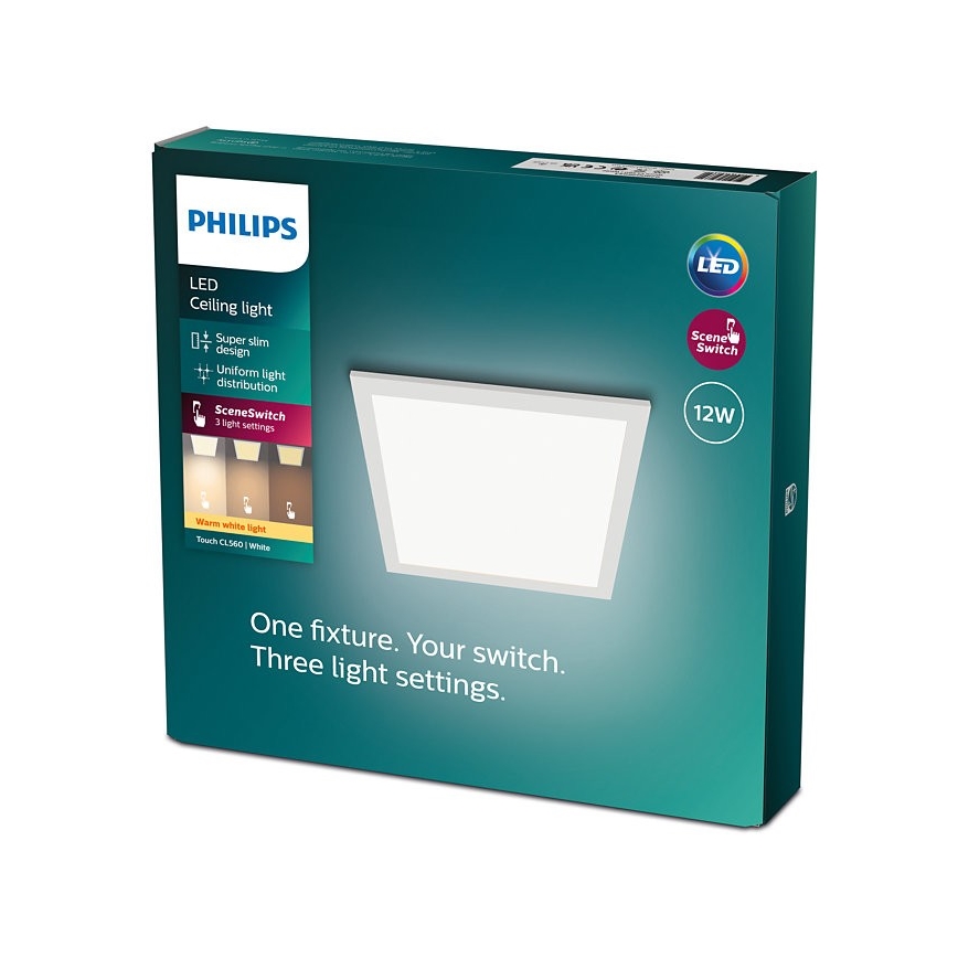 Philips - Himmennettävä LED-kattovalaisin SLIM SCENE SWITCH LED / 12W / 230V 2700K