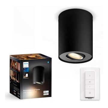 Philips - Himmennettävä LED-kohdevalo Hue PILLAR 1xGU10/4,2W/230V 2200-6500K + kauko-ohjaus musta