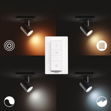 Philips - Himmennettävä LED-kohdevalo Hue RUNNER 1xGU10/4,2W/230V 2200-6500K + kauko-ohjaus musta